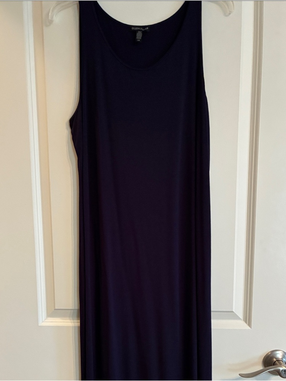 Eileen Fisher Stretch Jersey Knit Round Neck Sleeveless Maxi Dress